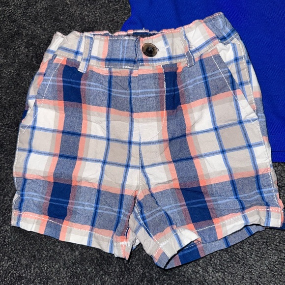 NWOT Toddler Collared Shirt with Matching Pink and Blue Plaid Shorts - Picture 2 of 5